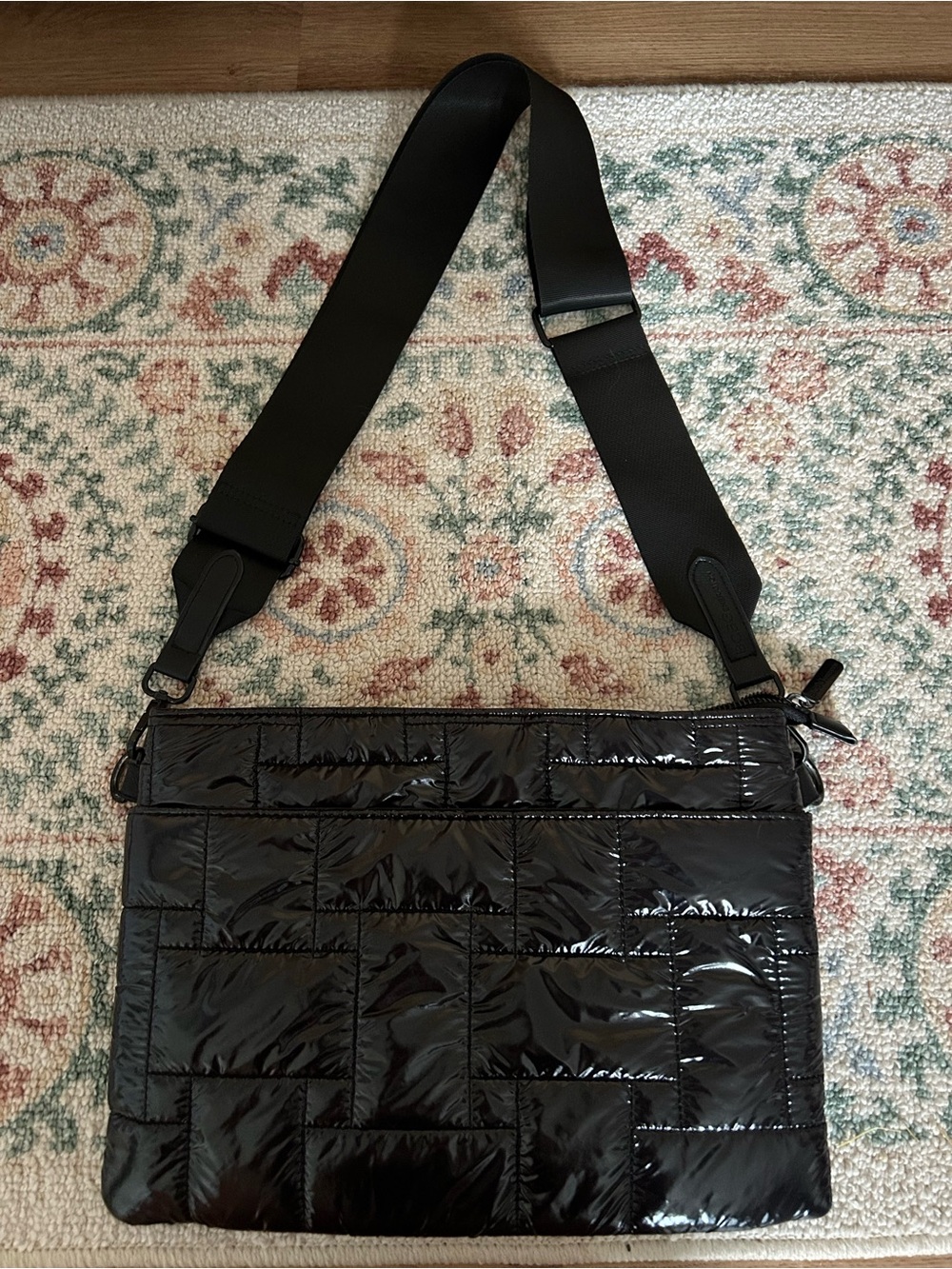BCBGeneration Black Quilted Patent Crossbody Shoulder Bag - Picture 4 of 5
